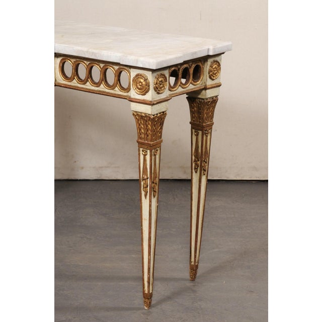 Mid 20th Century Italian Neoclassical Console with Stone Top For Sale - Image 4 of 11