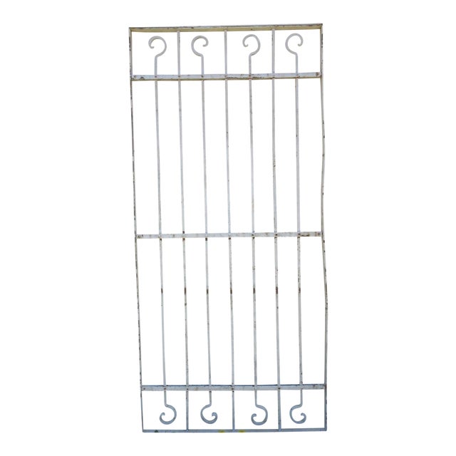 Antique Victorian Iron Gate Window Garden Fence Architectural Salvage Door For Sale