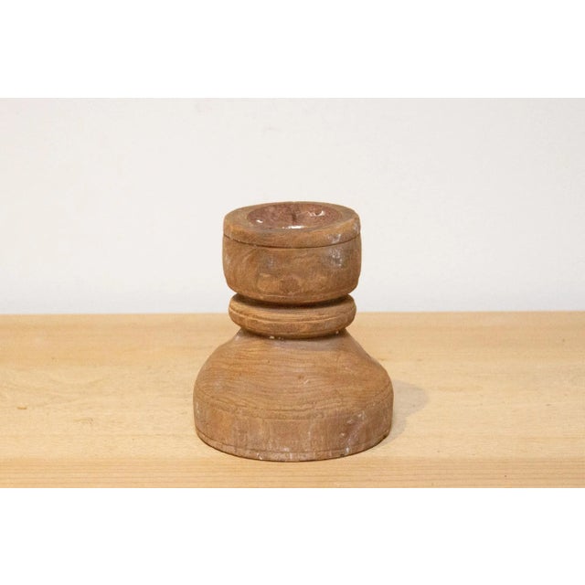 Tribal Petite Country Wood Candle Holder-Chilika For Sale - Image 3 of 6