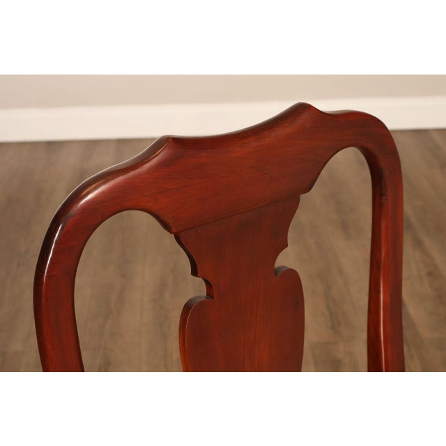 Late 20th Century Queen Anne Style Set Of Four Cherry Side Dining Chairs For Sale - Image 5 of 18