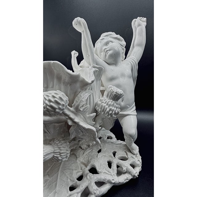 Large Antique Blanc De Chine Porcelain Cherub Centrepiece Bowl from T. Goode & Co. London, 1900 For Sale - Image 12 of 18