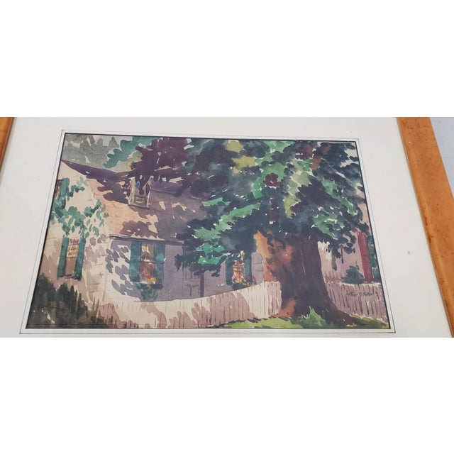 Illustration Arthur D. Fuller "Country Home" Original Watercolor C.1940s For Sale - Image 3 of 7