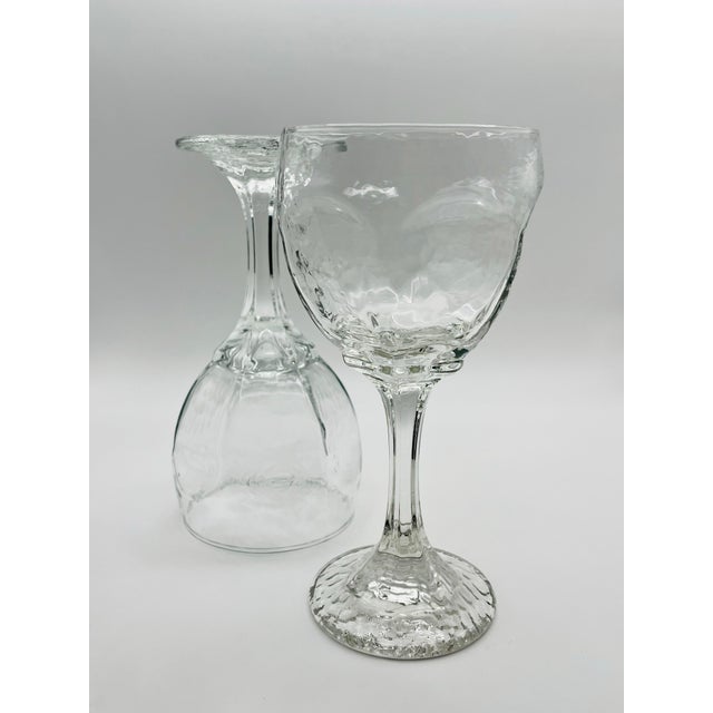 1980s 1980s “Chivalry” Textured Wine Glasses- A Pair For Sale - Image 5 of 9