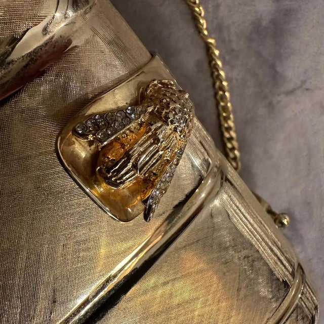 1980s Retro Brass Evening Bag by Scheilan Firenze For Sale - Image 11 of 12