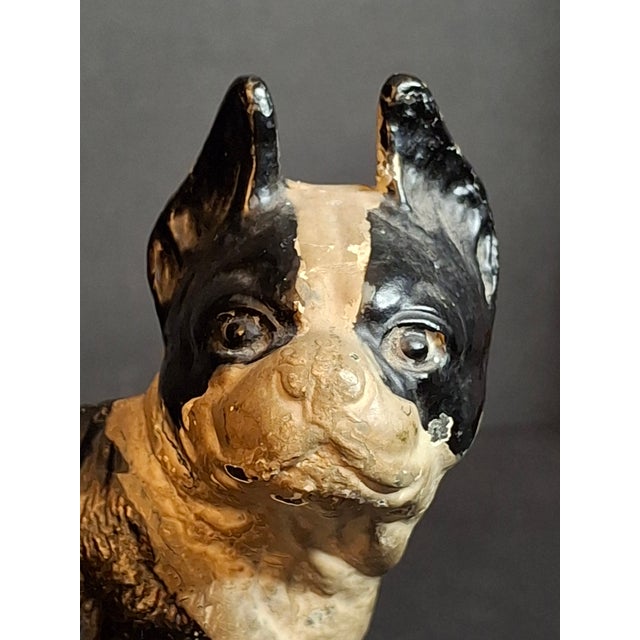 Antique Vindex Toys Cast Iron Boston Terrier Still Bank 1931 Dog Coin Penny Bank For Sale - Image 4 of 15