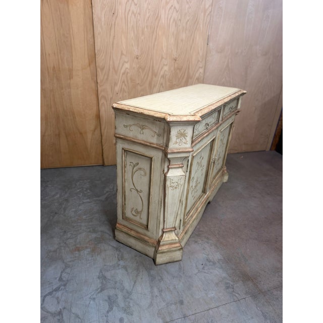 Cream Century Furniture Italian Provincial Painted Sideboard For Sale - Image 8 of 9