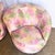 Postmodern Pink Multi Colored Nautilus Swivel Lounge Chairs by Directional - A Pair For Sale - Image 10 of 12