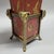 Vintage Red Tole Butterfly Vase Cachepot in Brass Rams Head Stand For Sale - Image 4 of 6
