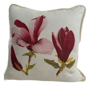 Magnolia Floral Linen Pillow