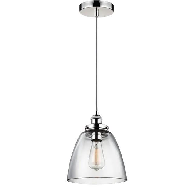 Sean Lavin By Visual Comfort Studio Baskin Dome Pendant in Polished Nickel For Sale