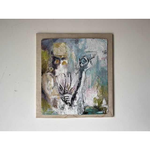 1980's S. M. Johnson Mixed Media Expressionist Abstract Painting For Sale - Image 11 of 11