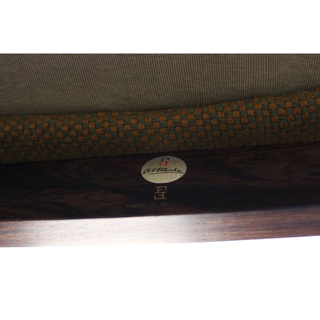 Set of Vintage Green Fabric & Rosewood Easy Chairs by Ole Gjerløv-Knudsen & Torben Lind for France & Søn, 1960s For Sale - Image 10 of 11