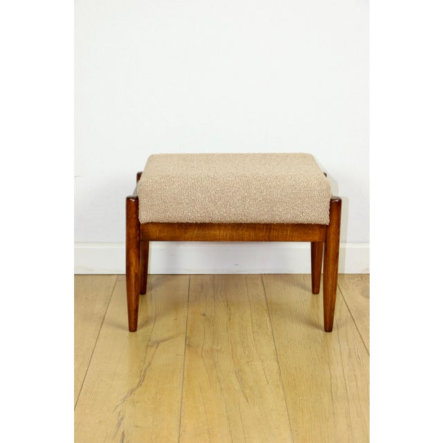 Edmund Homa Stool in Boucle, 1970s For Sale - Image 9 of 9