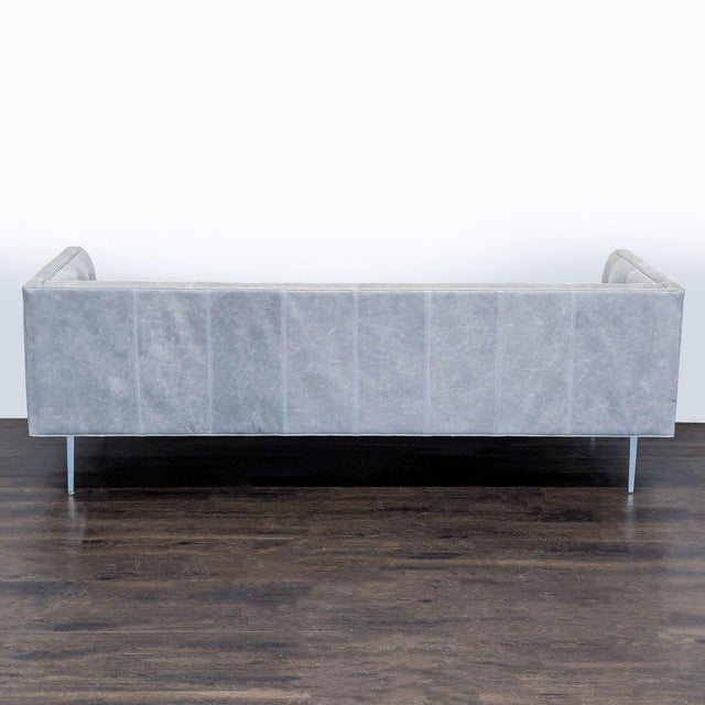 2010s Room & Board Wynwood Modern 3-Seat Gray Leather Sofa For Sale - Image 5 of 8