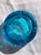 1970s Clear Turquoise Blue Round Ashtray Mid-Century Modern For Sale In Dallas - Image 6 of 9