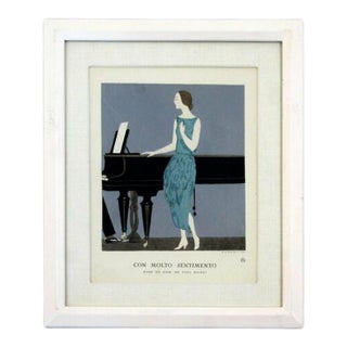 Small Framed Vintage Fashion Ad Paris by A.E. Marty For Sale