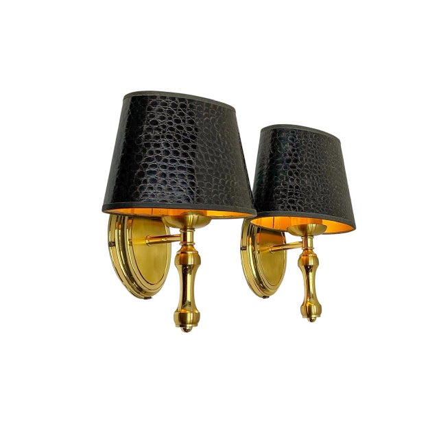 Regency Wall Lamps in Gold Brass from Herda, 1970s, Set of 2 For Sale - Image 10 of 10