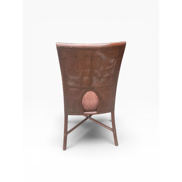 Set of 6 McGuire Organic Modern Double-Caned Dining Chairs in Tobacco Finish For Sale In Boston - Image 6 of 16