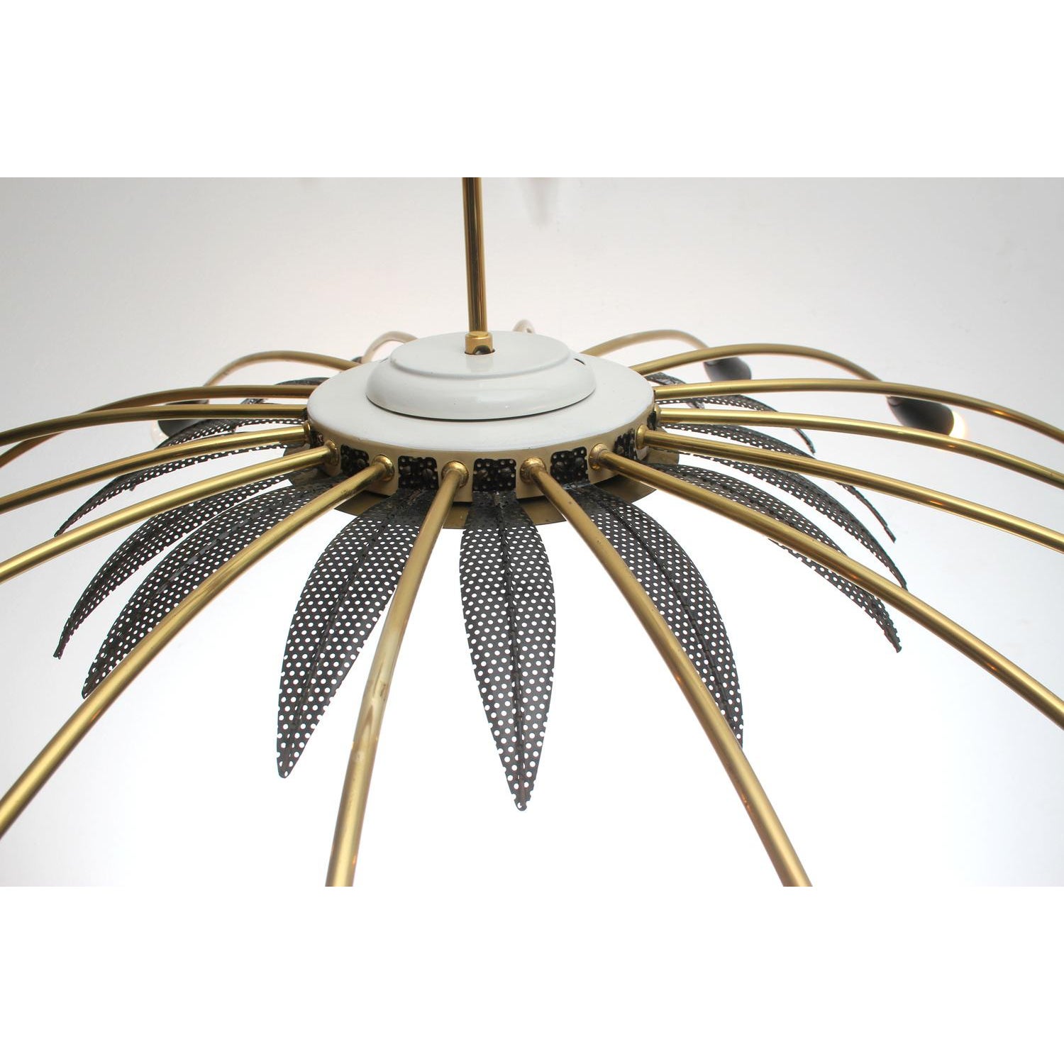 Vintage Brass 16-Arm Sputnik Chandelier 1950s