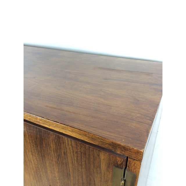 Wood Vintage Campaign Style Armoire With Five Drawers For Sale - Image 7 of 17