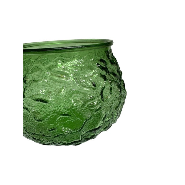 Green Crinkle Glass Vase For Sale - Image 6 of 11