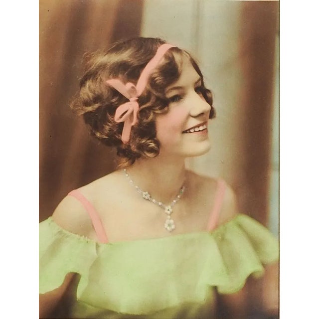Vintage 1920's Paris Texas Hand Tinted Glamour Photograph Young Woman For Sale - Image 4 of 4