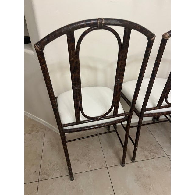 Set of Four Vintage Metal Faux-Bamboo Dining Chairs in Style of Salterini or Kessler For Sale - Image 9 of 11