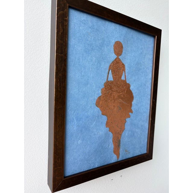 2020 Rene Romero Schuler Original Ballerina Ballet Painting “Gisha” in Copper Leaf, Framed For Sale In Houston - Image 6 of 15