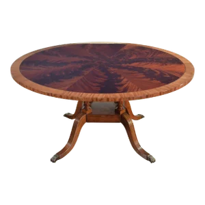 Round Mahogany Georgian Style Pedestal Dining Table by Leighton Hall Made-To-Order
