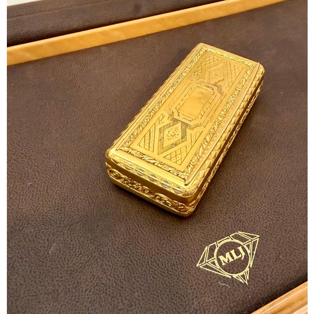 Gold Utility Box 22 Karat Gold 130 Gm, Gorgeous 1870's French gold ribbed box For Sale - Image 4 of 18
