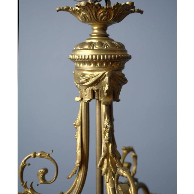 Antique Art Nouveau Chandelier in Bronze For Sale - Image 3 of 10