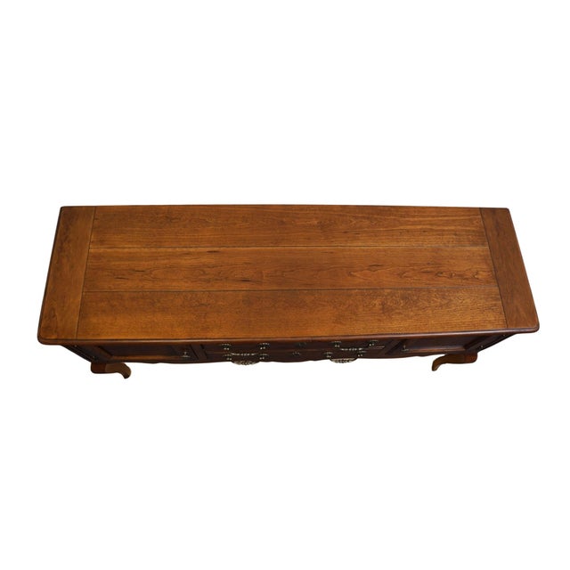 Late 20th Century Hickory White Solid Cherry Traditional Style 68" Sideboard Buffet For Sale - Image 10 of 14