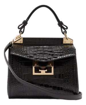 2020s Givenchy Embossed Leather Shoulder Bag Top Handle Mystic Mini Croc-Embossed, Attributed