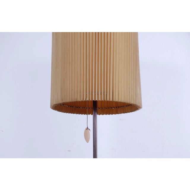 Beige Floor Lamp with Pleated Lampshade, 1950s For Sale - Image 8 of 11