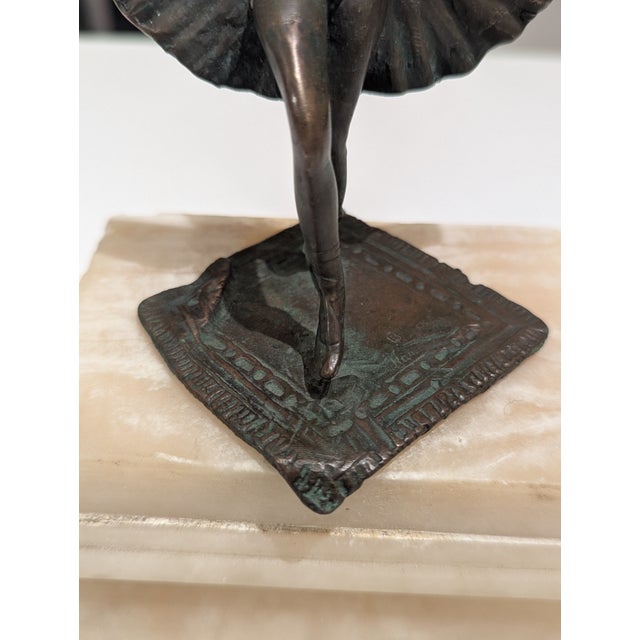 Art Deco Bronze Dancer Figurine on Onyx Base For Sale - Image 4 of 7