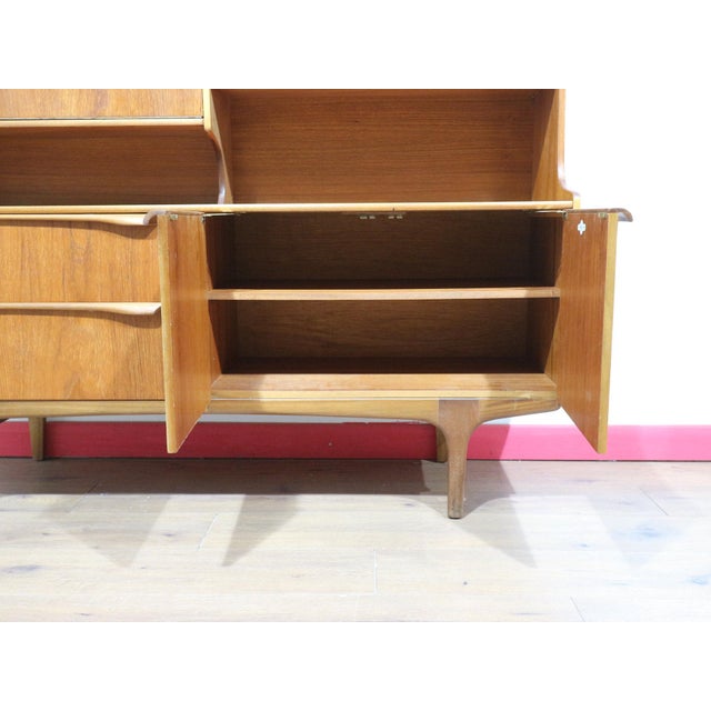 Mid Century Modern Vintage Teak Highboard Credenza Sideboard by S Form Danish Style For Sale - Image 12 of 15