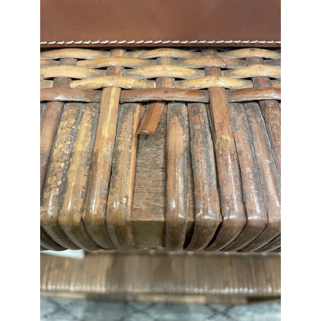 Vintage Rattan Nightstands/Shelving With Brass Corners - a Pair For Sale - Image 11 of 12