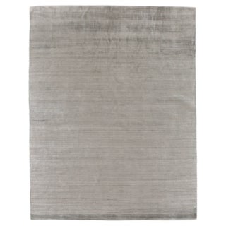 Exquisite Rugs Creil Hand loom Bamboo/Silk Silver Rug-9'x12' For Sale