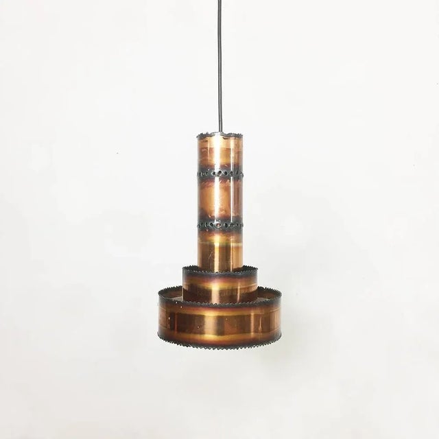 Danish Brutalist Metal Hanging Light from Sven Aage Holm Sorensen, 1960s For Sale - Image 9 of 10