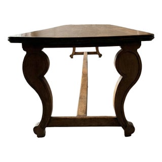 Antique French Monastery Dining Table in Nutwood, 1800s For Sale
