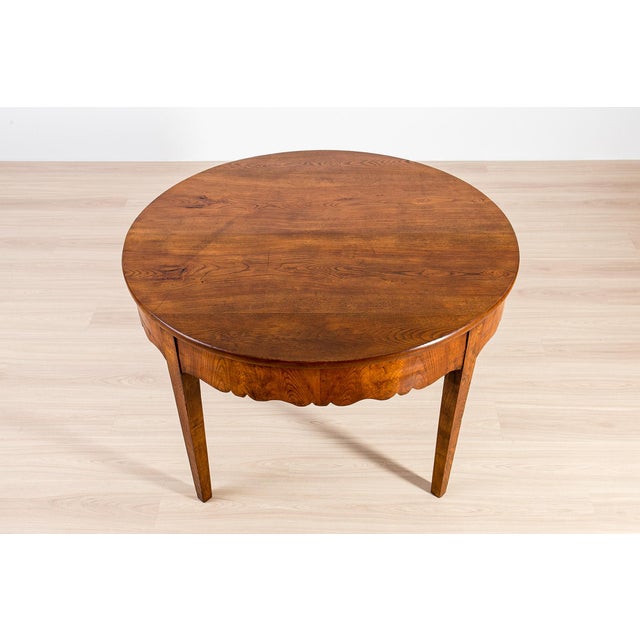 Wood Antique Biedermeier Elm Dining Table, 1800s For Sale - Image 7 of 18