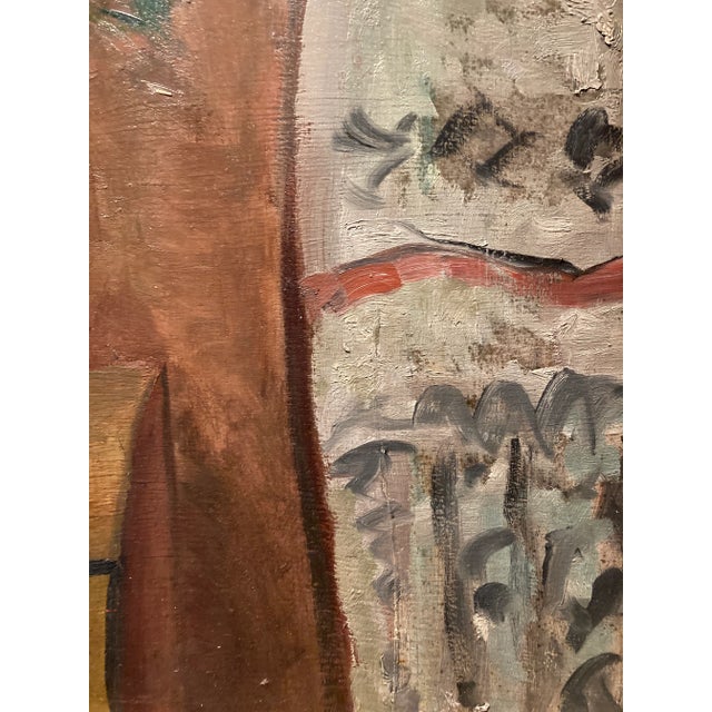 Vintage Mid-Century Modern French Still Life Orange Flowers Painting For Sale - Image 11 of 11