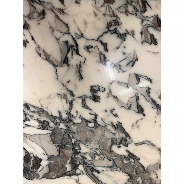 Large Belgian Oak Coffee Table with Breccia Marble Top, 1970s For Sale - Image 10 of 14