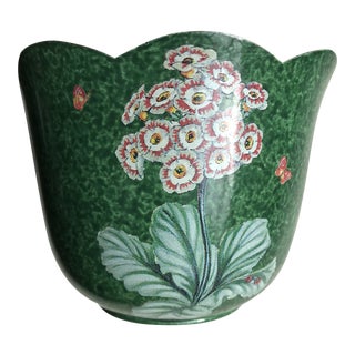 Carolyn Sheffield Plastice Green Flower Planter Made in England For Sale
