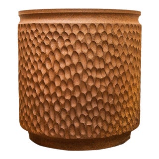 1970s Large Stoneware Thumbprint Planter by David Cressey & Robert Maxwell for Earthgender, Attributed For Sale