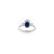 Metal 14k Gold Diamond and Sapphire 3-Stone Engagement Ring Size 6.5 For Sale - Image 7 of 12