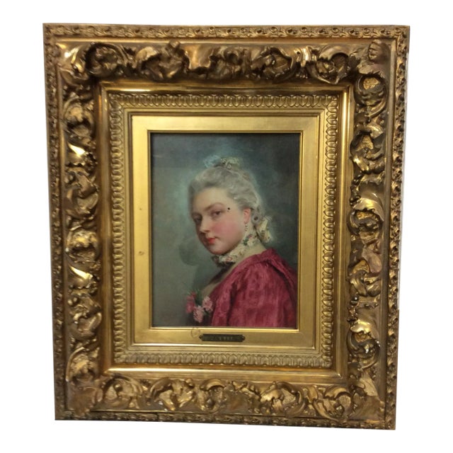 Late 19th Century Gustave Jean Jacquet Portrait of a Lady For Sale