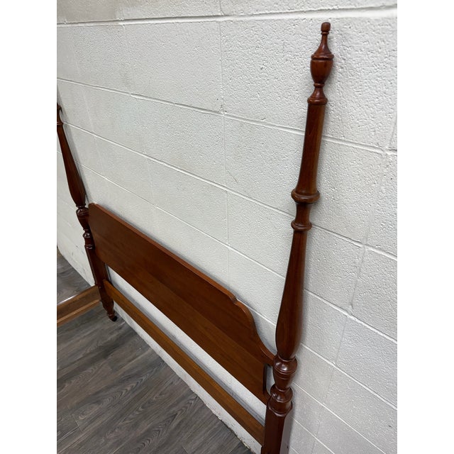 Vintage Full Size Pennsylvania House Chippendale Style Four Poster Bed For Sale - Image 10 of 16