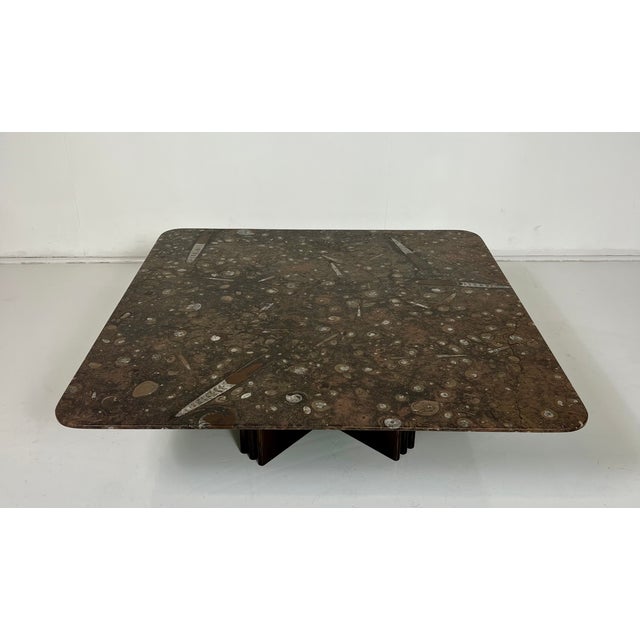 1980s Fossil Stone Coffee Table attributed to Heinz Lilienthal, 1980s For Sale - Image 5 of 5