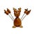 A whimsical vintage cocktail fork set featuring a sculptural wooden cat accompanied by six mouse-form appetizer forks. The...